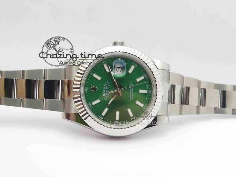 QuickDry DateJust II 41mm SS BP Maker Best Edition Green Dial On SS Bracelet SA 3677