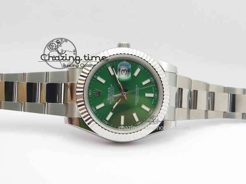 QuickDry DateJust II 41mm SS BP Maker Best Edition Green Dial On SS Bracelet SA 3677