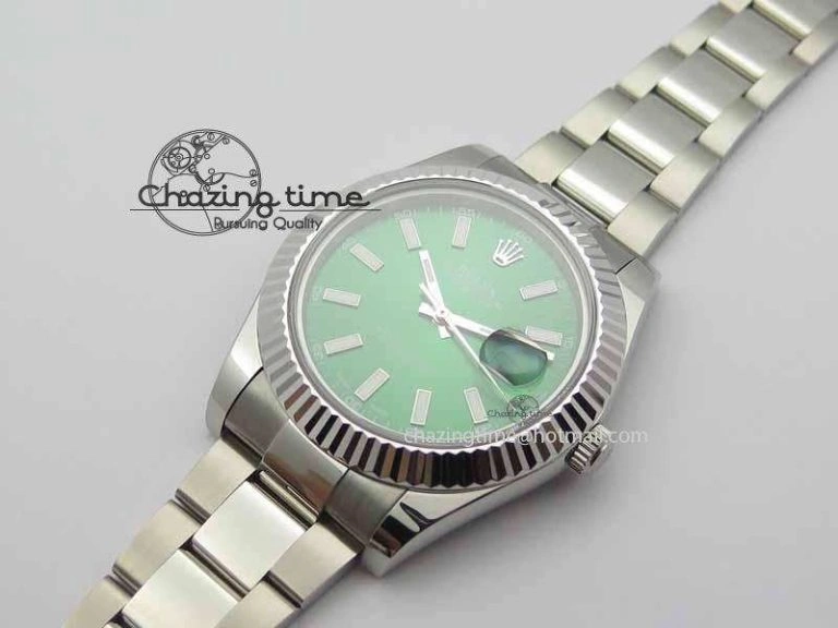 QuickDry DateJust II 41mm SS BP Maker Best Edition Green Dial On SS Bracelet SA 3677