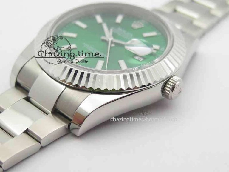 QuickDry DateJust II 41mm SS BP Maker Best Edition Green Dial On SS Bracelet SA 3677