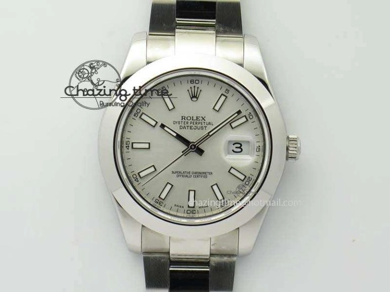 Lightweight DateJust II 41mm SS BP-Maker Best Edition Sliver Stick Dial On SS Bracelet A2824 V 3794