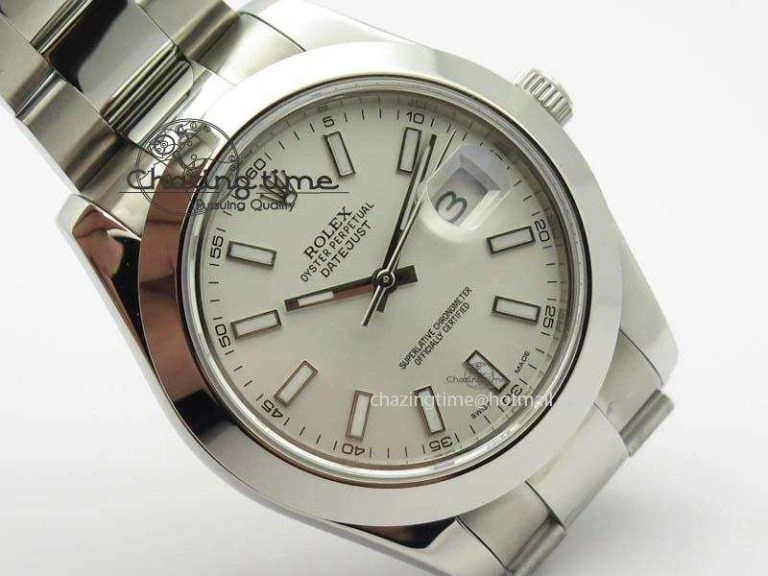 Lightweight DateJust II 41mm SS BP-Maker Best Edition Sliver Stick Dial On SS Bracelet A2824 V 3794