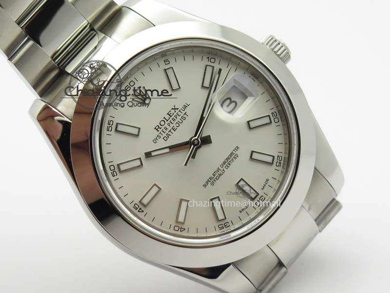 Lightweight DateJust II 41mm SS BP-Maker Best Edition Sliver Stick Dial On SS Bracelet A2824 V 3794