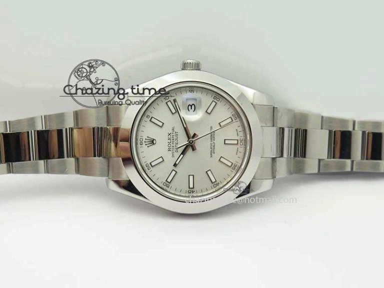 Lightweight DateJust II 41mm SS BP-Maker Best Edition Sliver Stick Dial On SS Bracelet A2824 V 3794