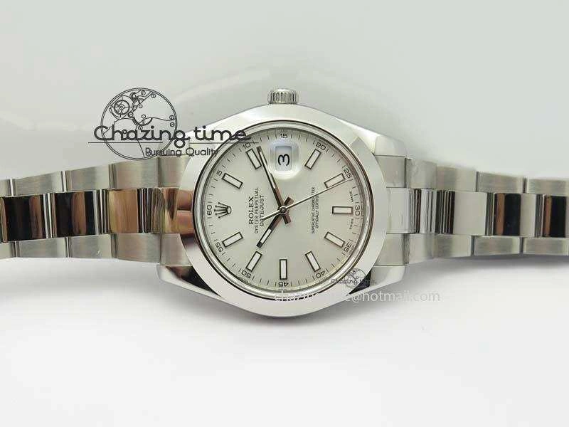 Lightweight DateJust II 41mm SS BP-Maker Best Edition Sliver Stick Dial On SS Bracelet A2824 V 3794