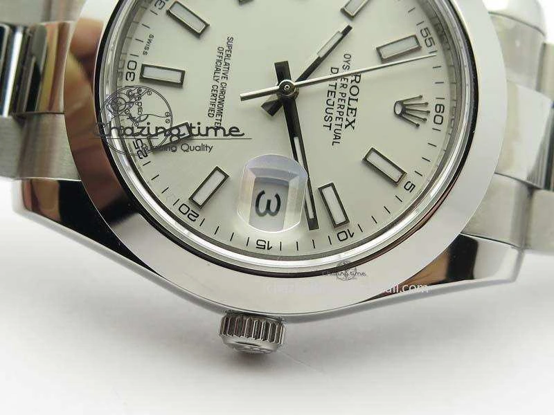 Lightweight DateJust II 41mm SS BP-Maker Best Edition Sliver Stick Dial On SS Bracelet A2824 V 3794
