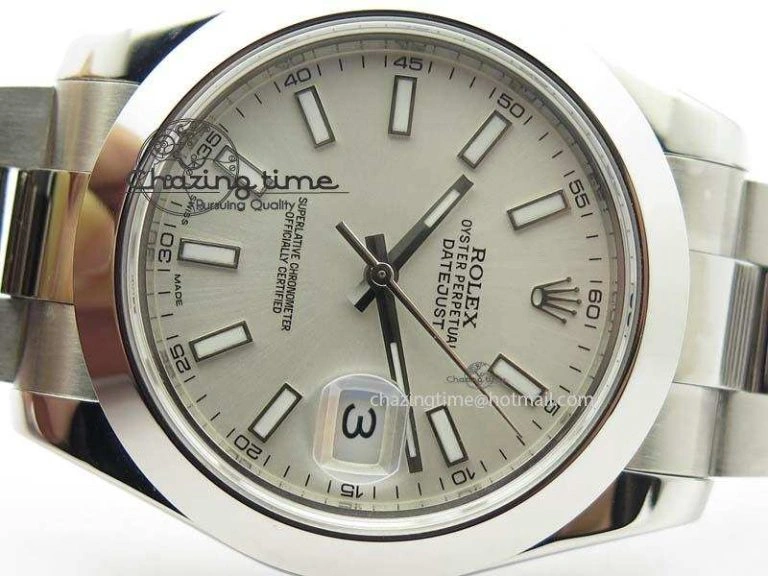 Lightweight DateJust II 41mm SS BP-Maker Best Edition Sliver Stick Dial On SS Bracelet A2824 V 3794