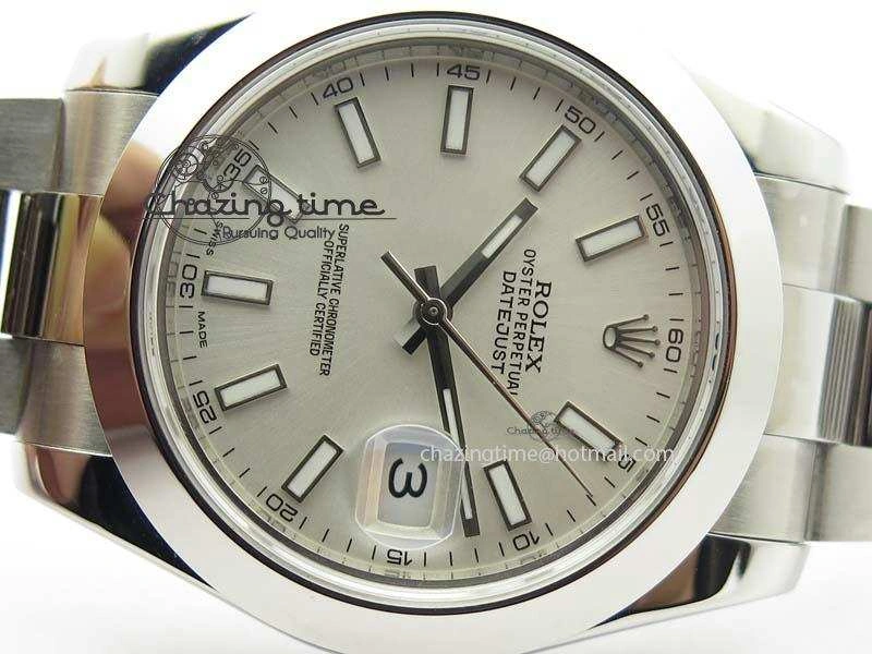Lightweight DateJust II 41mm SS BP-Maker Best Edition Sliver Stick Dial On SS Bracelet A2824 V 3794