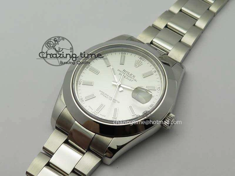 Lightweight DateJust II 41mm SS BP-Maker Best Edition Sliver Stick Dial On SS Bracelet A2824 V 3794