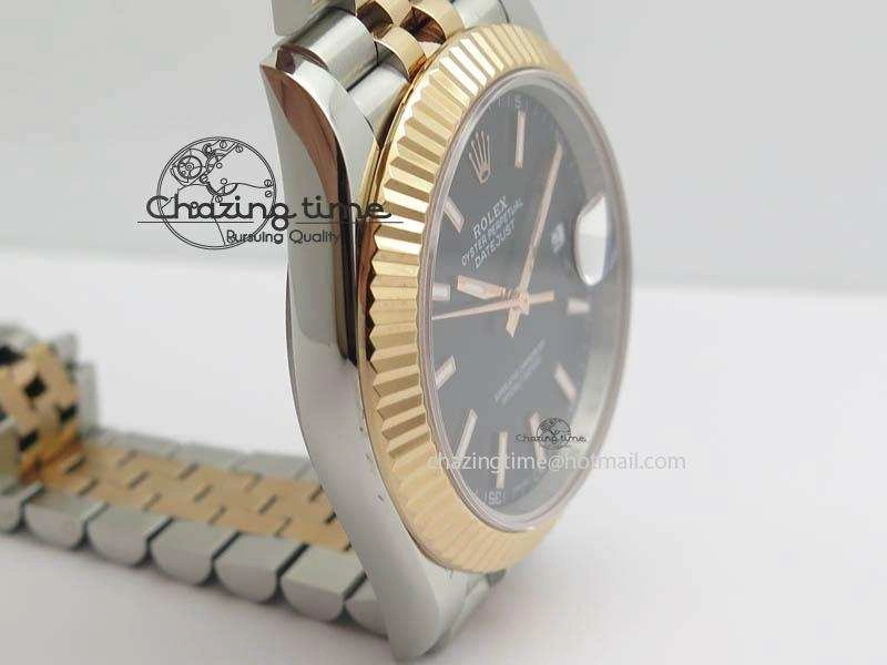 DateJust II 41mm SS RG BP Maker Best Edition Black Sticks Dial On New Version Jubilee Bracelet A Refined 3610