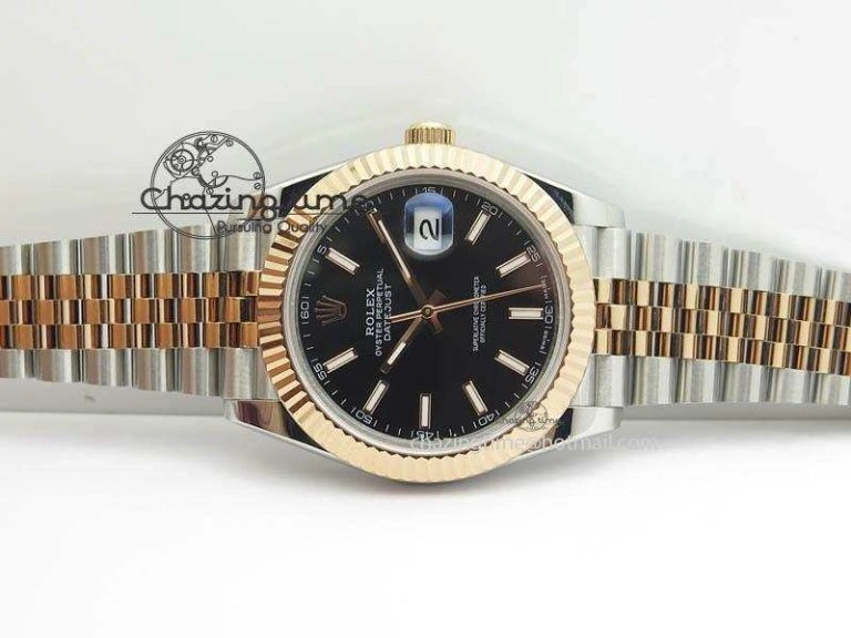 DateJust II 41mm SS RG BP Maker Best Edition Black Sticks Dial On New Version Jubilee Bracelet A Refined 3610
