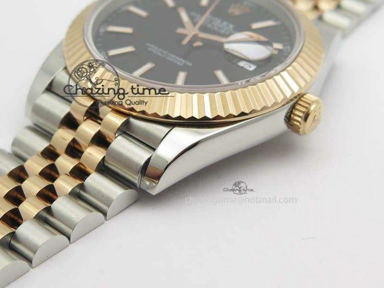 DateJust II 41mm SS RG BP Maker Best Edition Black Sticks Dial On New Version Jubilee Bracelet A Refined 3610