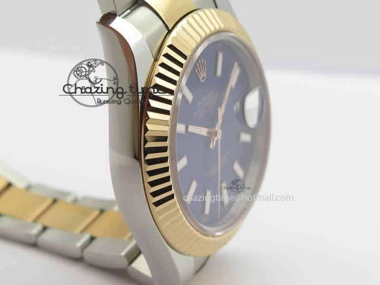 Timeless DateJust II 41mm SS RG BP Maker Best Edition Blue Sticks Dial On SS RG Bracelet SA 3715