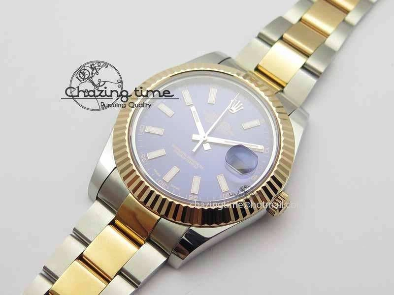 Timeless DateJust II 41mm SS RG BP Maker Best Edition Blue Sticks Dial On SS RG Bracelet SA 3715