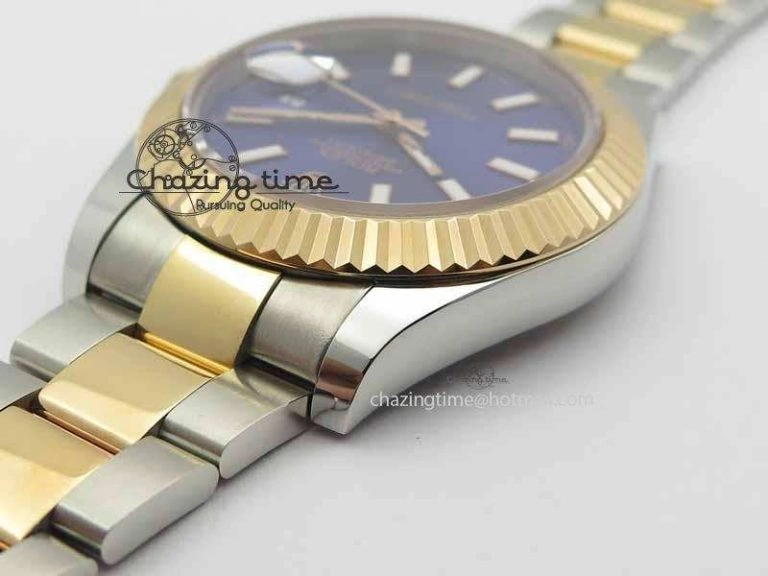 Timeless DateJust II 41mm SS RG BP Maker Best Edition Blue Sticks Dial On SS RG Bracelet SA 3715