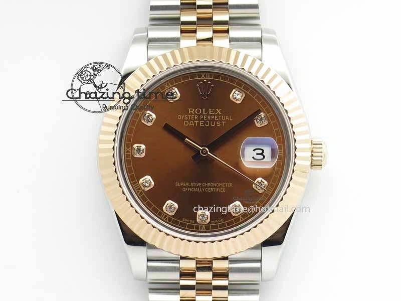 DateJust II 41mm SS RG BP Maker Best Edition Brown Diam Dial On New Version Jubilee Bracelet A SunProtective 3609