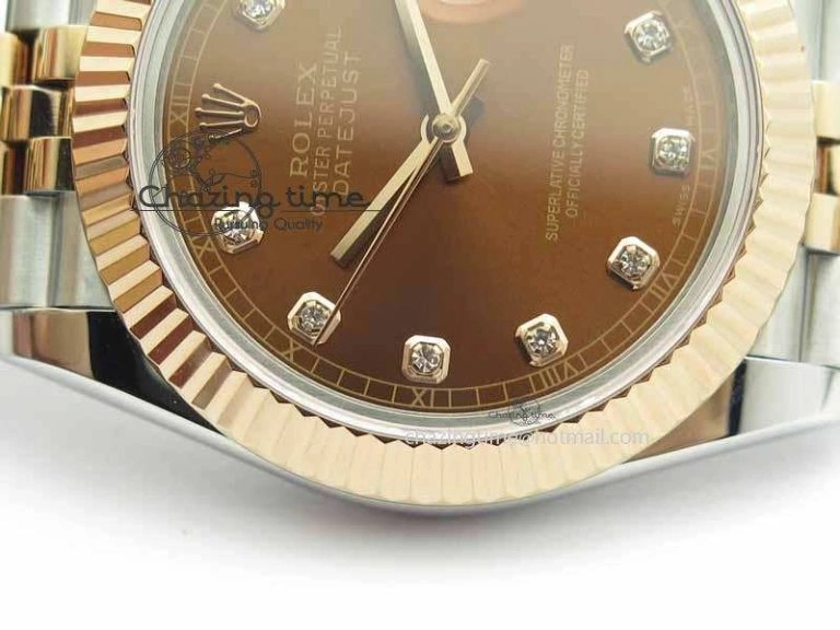 DateJust II 41mm SS RG BP Maker Best Edition Brown Diam Dial On New Version Jubilee Bracelet A SunProtective 3609
