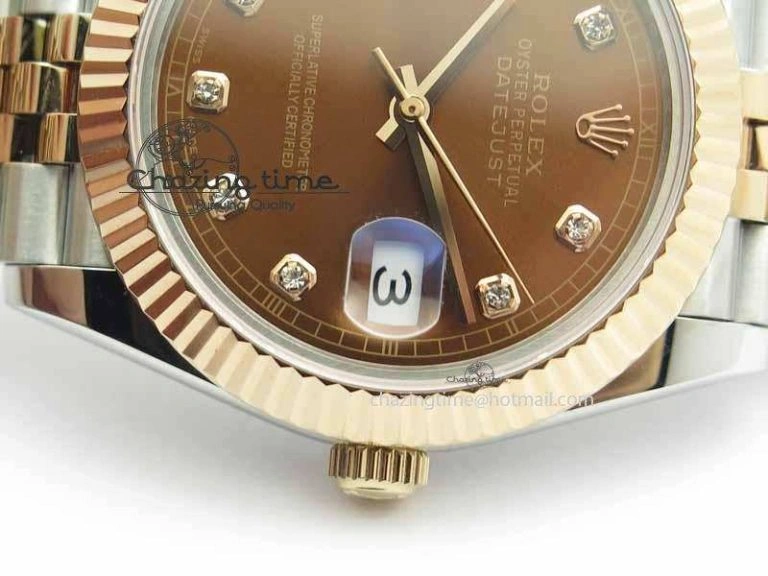 DateJust II 41mm SS RG BP Maker Best Edition Brown Diam Dial On New Version Jubilee Bracelet A SunProtective 3609