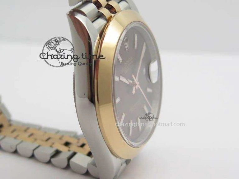 SunProtective DateJust II 41mm SS RG BP Maker Best Edition Brown Sticks Dial On New Version Jubilee Bracelet A 3615
