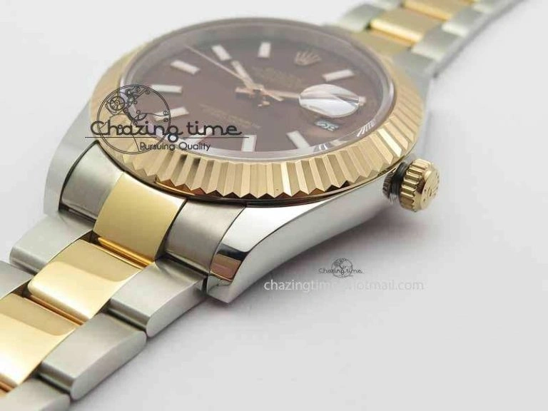DateJust II 41mm SS RG BP Maker Best Edition Brown Sticks Dial On SS RG Bracelet SA Durable 3720