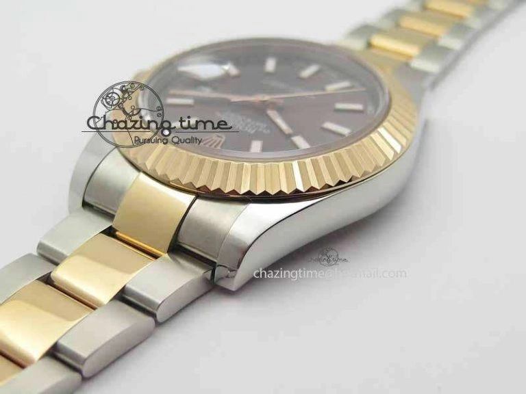 DateJust II 41mm SS RG BP Maker Best Edition Dark Gray Sticks Dial On SS RG Bracelet SA MoistureWicking 3718