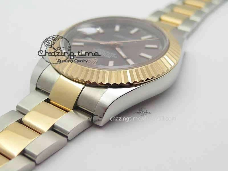 DateJust II 41mm SS RG BP Maker Best Edition Dark Gray Sticks Dial On SS RG Bracelet SA MoistureWicking 3718