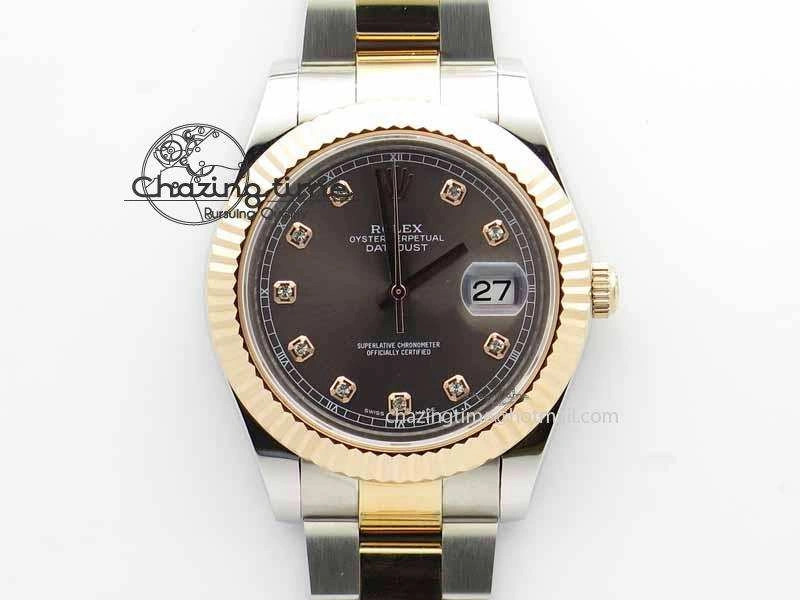 Breathable DateJust II 41mm SS RG BP Maker Best Edition Gray Diam Dial On SS RG Bracelet SA 3713