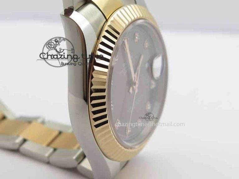 Breathable DateJust II 41mm SS RG BP Maker Best Edition Gray Diam Dial On SS RG Bracelet SA 3713