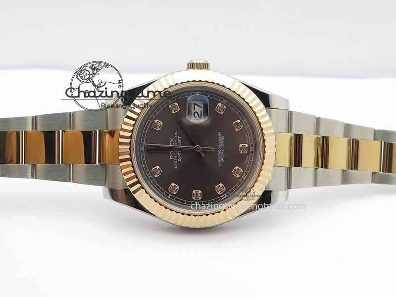 Breathable DateJust II 41mm SS RG BP Maker Best Edition Gray Diam Dial On SS RG Bracelet SA 3713