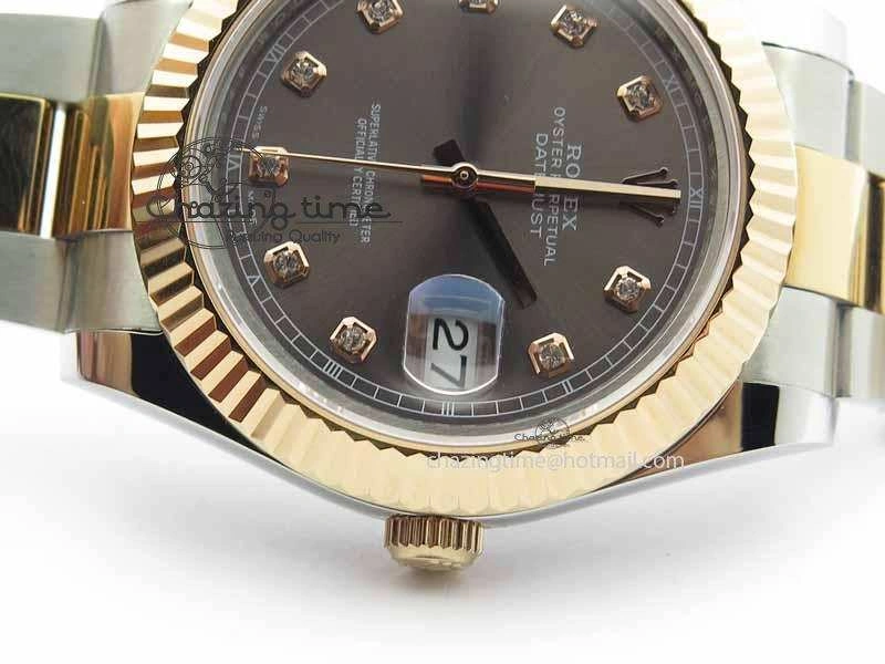 Breathable DateJust II 41mm SS RG BP Maker Best Edition Gray Diam Dial On SS RG Bracelet SA 3713