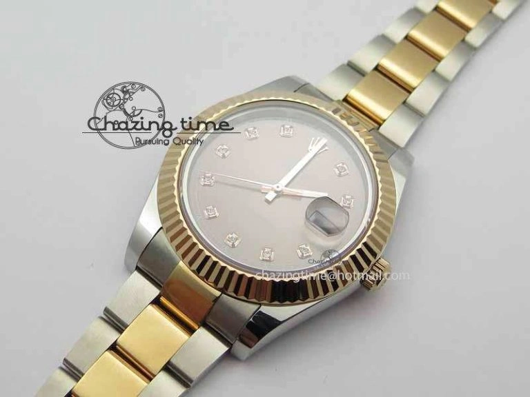 Breathable DateJust II 41mm SS RG BP Maker Best Edition Gray Diam Dial On SS RG Bracelet SA 3713