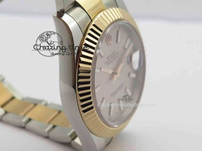 DateJust II 41mm SS RG BP Maker Best Edition Gray Sticks Dial On SS RG Bracelet SA Comfortable 3719