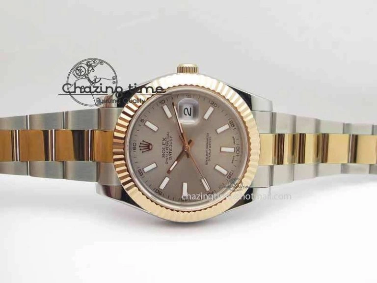 DateJust II 41mm SS RG BP Maker Best Edition Gray Sticks Dial On SS RG Bracelet SA Comfortable 3719