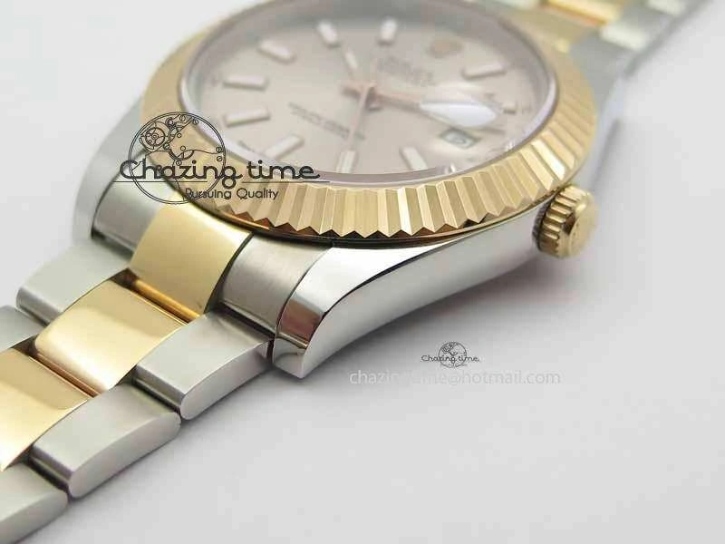 DateJust II 41mm SS RG BP Maker Best Edition Gray Sticks Dial On SS RG Bracelet SA Comfortable 3719