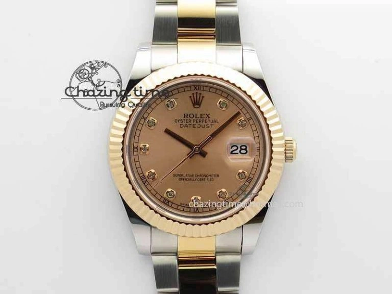 DateJust II 41mm SS RG BP Maker Best Edition RG Diam Dial On SS RG Bracelet SA Minimalist 3712
