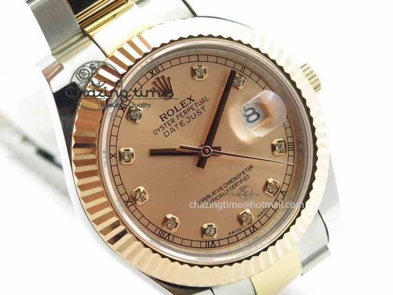 DateJust II 41mm SS RG BP Maker Best Edition RG Diam Dial On SS RG Bracelet SA Minimalist 3712