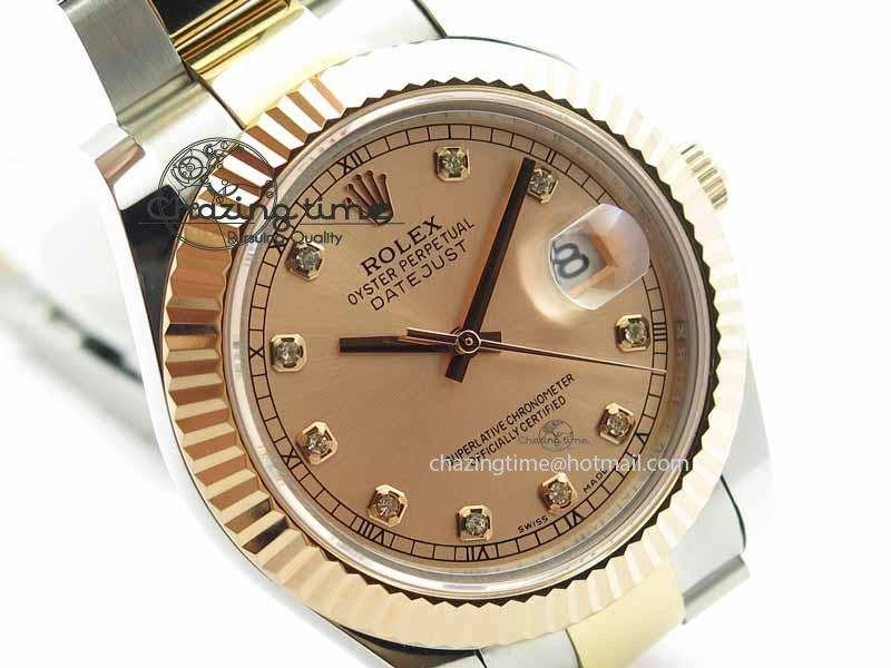 DateJust II 41mm SS RG BP Maker Best Edition RG Diam Dial On SS RG Bracelet SA Minimalist 3712