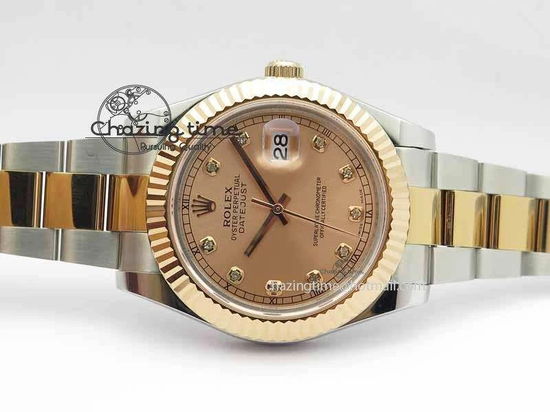 DateJust II 41mm SS RG BP Maker Best Edition RG Diam Dial On SS RG Bracelet SA Minimalist 3712