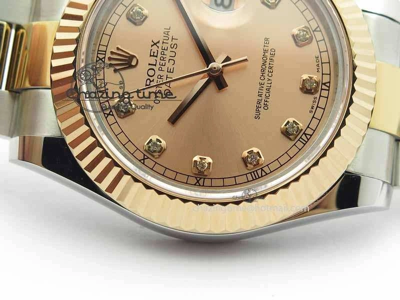 DateJust II 41mm SS RG BP Maker Best Edition RG Diam Dial On SS RG Bracelet SA Minimalist 3712
