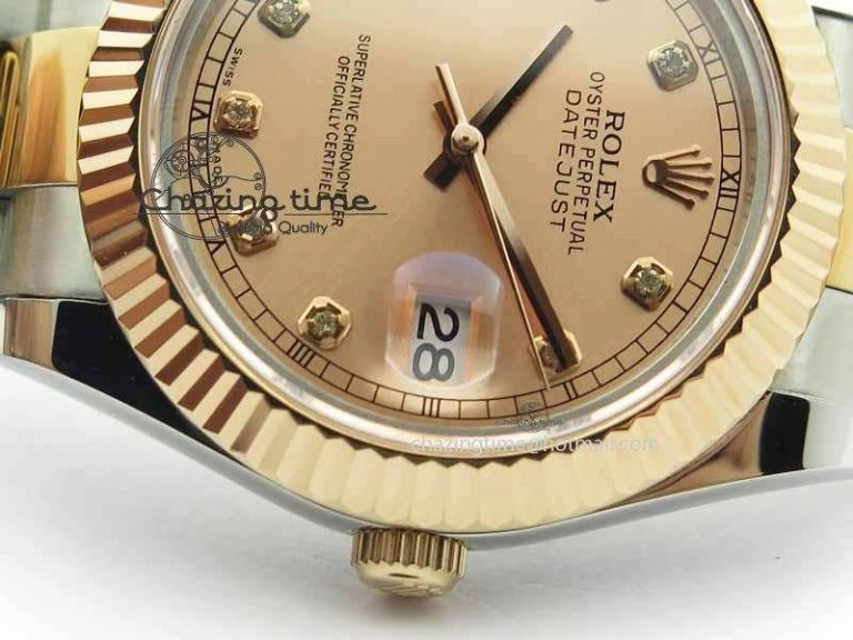 DateJust II 41mm SS RG BP Maker Best Edition RG Diam Dial On SS RG Bracelet SA Minimalist 3712