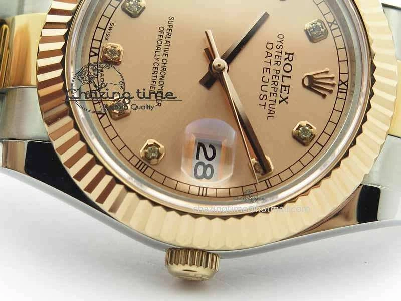 DateJust II 41mm SS RG BP Maker Best Edition RG Diam Dial On SS RG Bracelet SA Minimalist 3712