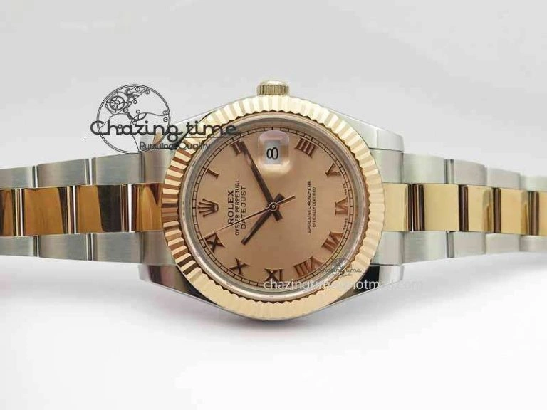 Popular DateJust II 41mm SS RG BP Maker Best Edition RG Roman Dial On SS RG Bracelet SA 3711