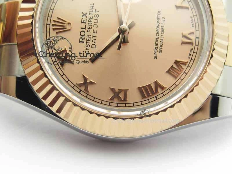 Popular DateJust II 41mm SS RG BP Maker Best Edition RG Roman Dial On SS RG Bracelet SA 3711