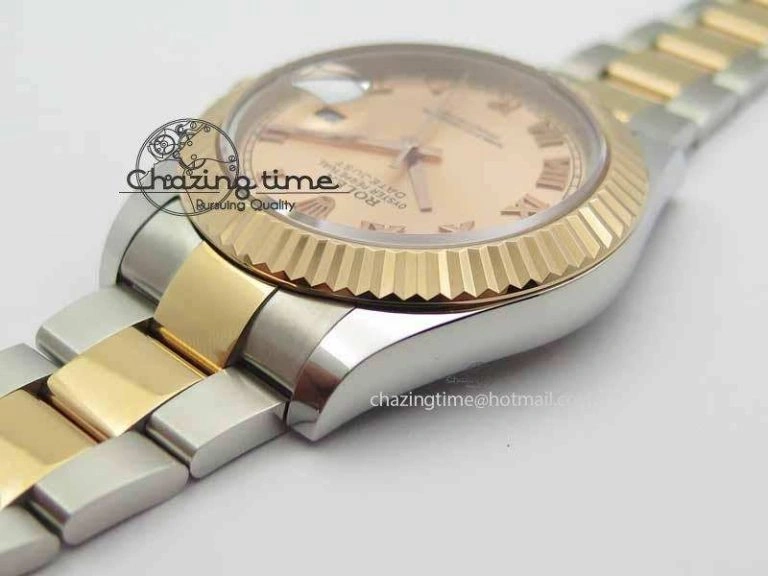 Popular DateJust II 41mm SS RG BP Maker Best Edition RG Roman Dial On SS RG Bracelet SA 3711