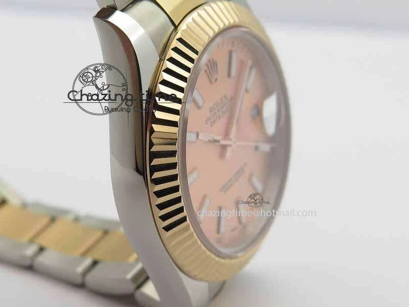 Chic DateJust II 41mm SS RG BP Maker Best Edition Rose Gold Sticks Dial On SS RG Bracelet SA 3717