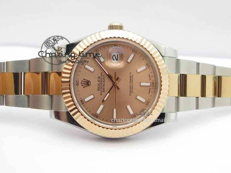 Chic DateJust II 41mm SS RG BP Maker Best Edition Rose Gold Sticks Dial On SS RG Bracelet SA 3717