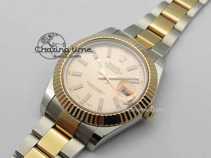 Chic DateJust II 41mm SS RG BP Maker Best Edition Rose Gold Sticks Dial On SS RG Bracelet SA 3717