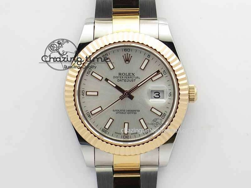 DateJust II 41mm SS RG BP Maker Best Edition Silver Sticks Dial On SS RG Bracelet SA Thermal 3716