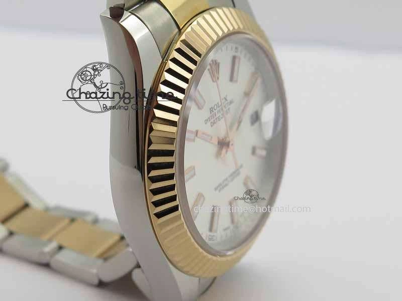 DateJust II 41mm SS RG BP Maker Best Edition Silver Sticks Dial On SS RG Bracelet SA Thermal 3716