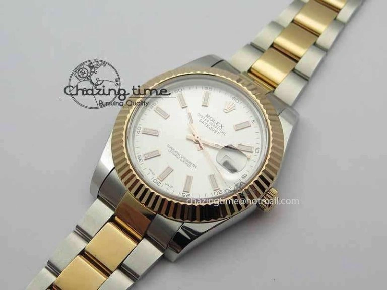 DateJust II 41mm SS RG BP Maker Best Edition Silver Sticks Dial On SS RG Bracelet SA Thermal 3716